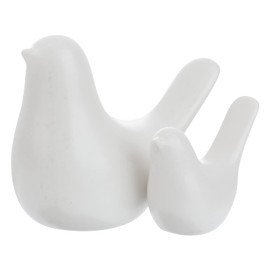 WINOMO 2Pcs Keramik Vogel Figuren Home Decor Moderne Vogel Figuren Kleine Keramik Vogel Ornamente Home Büro Dekoration (Weiß) 1