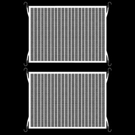 HQRNYP 2PCS Car Grille Protection Net, Car Grill Mesh, 41" x 31" Vehicle Front Grill Air Intake Dustproof Nets with Hooks, Auto Accessories High-density Grille Engine Mesh Covers for Vehicles (White)