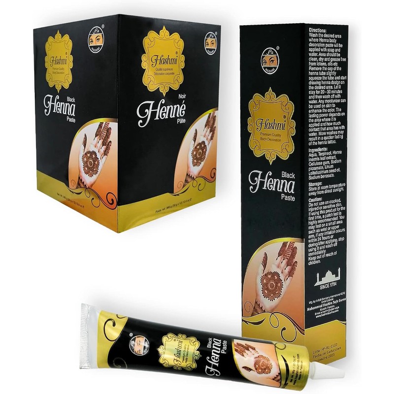 HENNA PARA TATUAJE HASHMI 1 PIEZA (Negro)