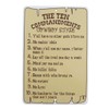 The Ten Commandments Cowboy Style Metal Sign Funny Christian Home