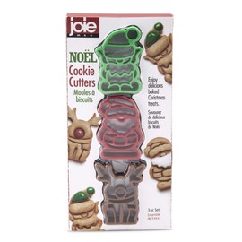 JOIE KITCHEN GADGETS 3pc Plastic Christmas Cookie Cutters Set: Elf, Reindeer, Santa