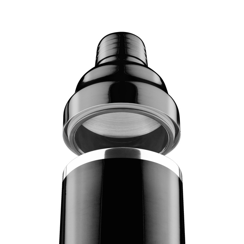 Final Touch Double Wall Black Chrome Stainless Steel Cocktail Shaker