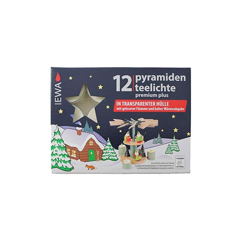 Ebersbacher Kerzenfabrik GmbH Pyramid Tea Lights 12 per pack with