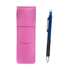 Pink Grain Leather Pencil Case, Metal Color Mechanical Pencil, Blue, SASP-SI2067SP-L