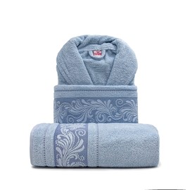 CONCETTI DI LUSSO Stephania Bathrobe and Towels Set- 5 PC Set