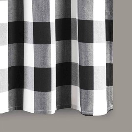 3X Valances for Kitchen Farmhouse Check Valances for Window Treatment Decor (Black and White)