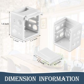 6 Pieces 1 Inch Blind Brackets White Profile Box Mounting Bracket Window Blinds Headrail Bracket, White