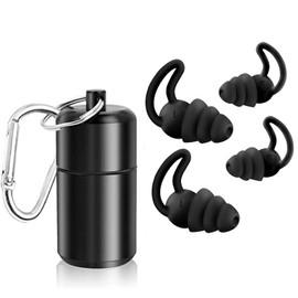 2 Paar OhrstöPsel zum Schlafen, Noise Cancelling Gehörschutz Konzert, Schlaf Ohrstöpsel Schnarchen für die Nacht, Wiederverwendbare Silikon Gehörschutzstöpsel für Seitenschläfer Reisen mit Alu-Box