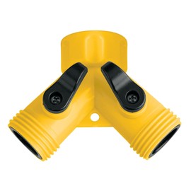 Pretul AD-2P, Conector "Y" plástico, válvula de cierre independiente, entrada 3/4"