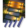 DetarZinLED Solar Step Lights for Outside 4 Pack, 12 LEDs