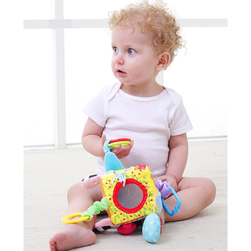 Baby Kids Toys Cartoon Cube Rattle Teether Toys Cubes for