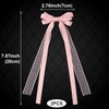 CustomyLife 2Pcs Pink Lace Hair Bows Cute Coquette Bow Clips