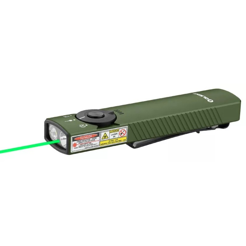 Olight Arkfeld Pro OD Green CW w/Amercian Flag, LED Light/UV/Green