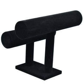 Stratalife 2 Tier Black Velvet T-Bar Bracelet Watch Stand Display Necklace Jewelry Bangle Organizer Holder