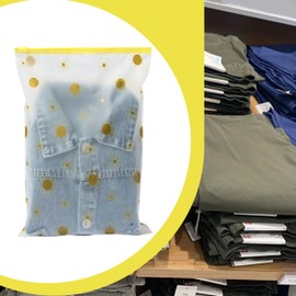 Packaging Clothing Bags,Clothes Packaging Bags for Shipping,50 Pcs 10x13 inch Frosted Zipper Plastic Bags for Clothing, Plastic Packing Bags for Packaging Shirt, Jeans, Jacket with Vent Holes