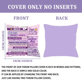 Bestie Gift Ideas Best Friend Cushion Cover Throw Pillow Cover for Women Girls Friendship Gift Double-sided Cushion Cover for Bestie Birthday Gift Thanksgiving Gift (BESTIE)