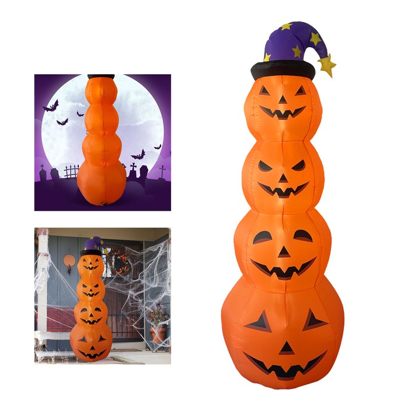 Inflatable Pumpkins Lighted Up Stacked Blow Up Pumpkins for Indoor