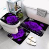 ALEXEX 4 PCS Purple Rose Shower Curtain Sets,Black Sky Bathroom
