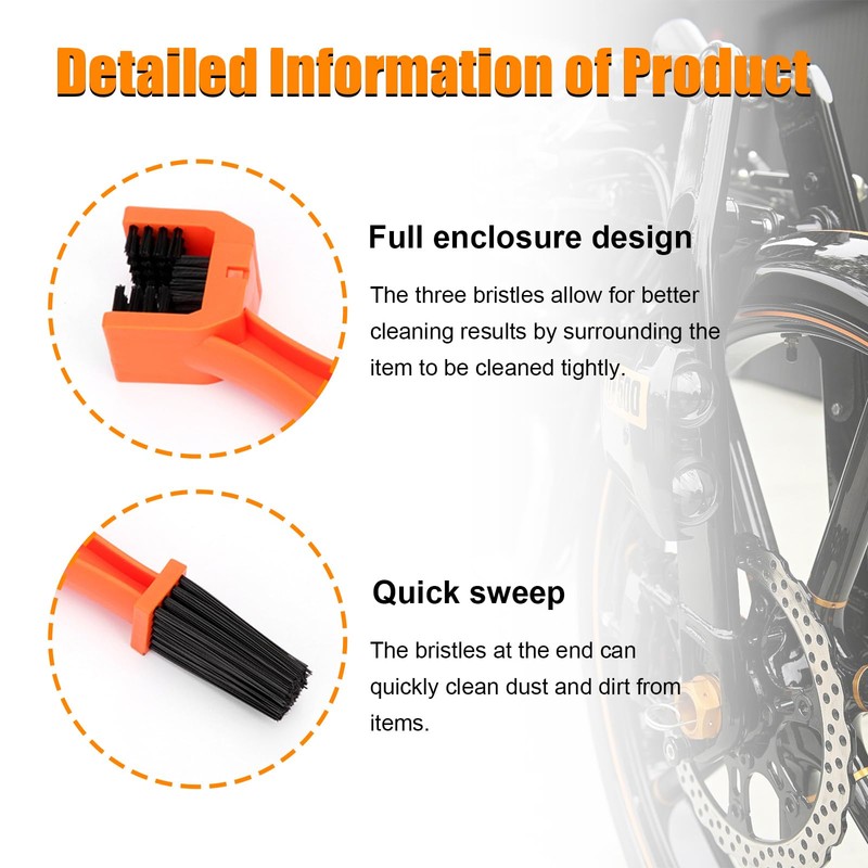 Ziciner Motorcycle Chain Brush, Bike Chain Cleaning Brush with Double-Ended