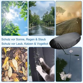 Motorrad Sitzbezug Universal, Wasserdicht Roller Sitzbezüge mit Elastischem Bandsystem, Roller Sitzbank Regenschutz, Kompakt Faltbar Sitzbankbezug vor Regen,Sonne und Staubdicht, (Schwarz, XL)