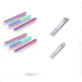 LINTRA 6 Stück Nagelfeile Polierfeile, 18 cm Nagel Polierfeile, Multifunktions Polierfeile Fingernägel, Nagelfeile Set mit Nagelknipser für Nagelstudios Haushalt Schönheitssalons