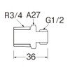 SANEI [Pipe Fitting] Different Diameter Nipple 1.2 x 1.2 x