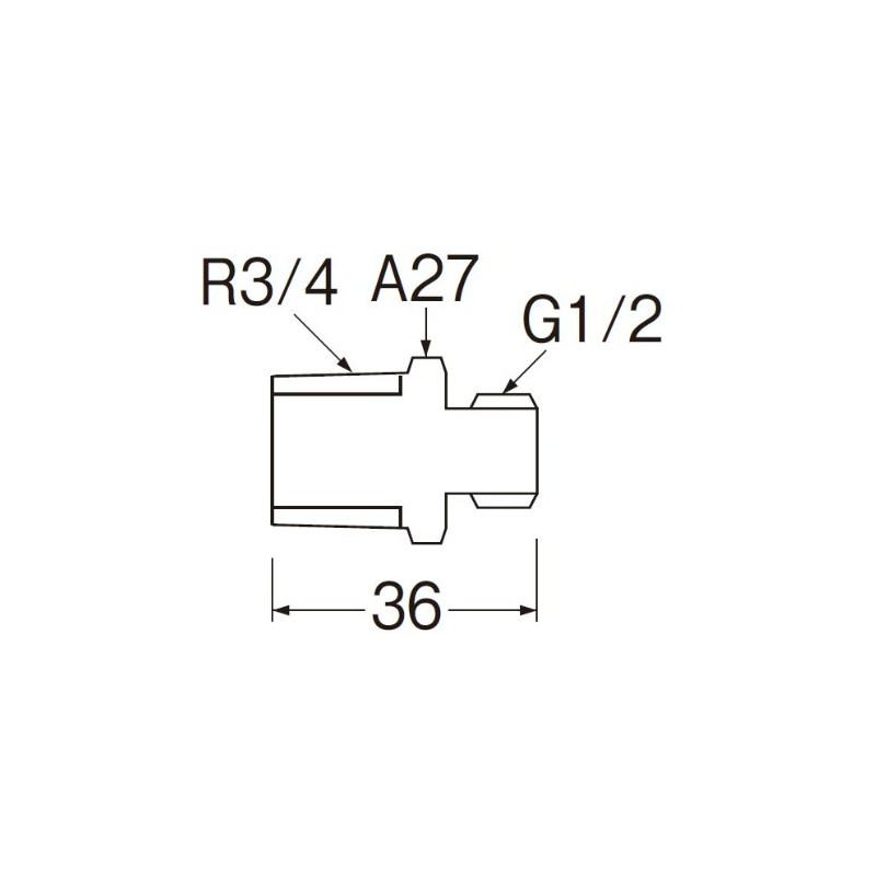 SANEI [Pipe Fitting] Different Diameter Nipple 1.2 x 1.2 x