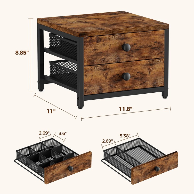 Plaviya 2-Drawer Tea Bag Organizer Box for Countertop