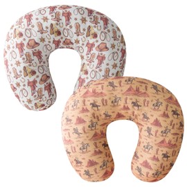 Little Jump 2 Pack Nursing Pillow Covers, Stretchy Removable Case for Breastfeeding Pillows, Ultra Soft Comfortable Slipcover for Baby Girls Boys Cowboy Boots hat (2 Pack Cowboy)