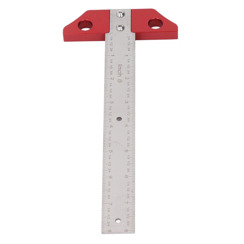 T Square Ruler 8in Drawing Metal Woodworking Layout Measuring Scriber