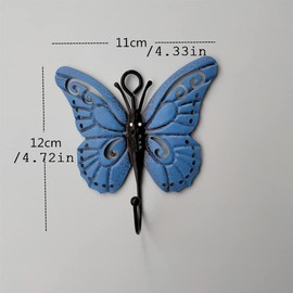 JfwuHap] Butterfly Wall Hooks Wall Mounted, Creative Butterfly Iron Hook for Hanging Coat/Hat/Key/Towel/Handbag, Decorative Wall Hangers for Home Decor - Set of 4