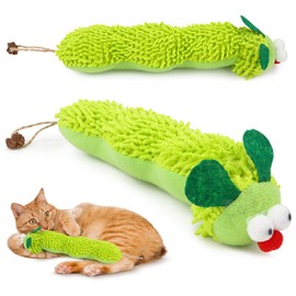 Jognee Catnip Toy, Interactive CatToy, Soft Cat Pillows Toys, Kitten Caterpillar CatnipToys, Soft and durable cat-toy, Caterpillar Kicker, Fluffy Kitten-Toy