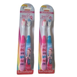 JoJo Siwa Nickelodeon 2 Sets of 2Pk JoJo Siwa Toothbrush  Soft Bristle Toothbrush