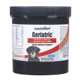 COMFORT Geriatric Supplement for Dogs, 350 Count, Contains MSM, Superoxide Dismutase, Ester-C, 19 Vitamins and Minerals & 18 Amino Acids, Made in The USA