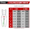 FDX Mens Cycling 3/4 Bib Tights Gel Padded Cycling Tights