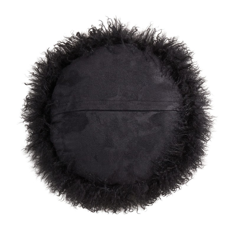 SARO LIFESTYLE Mongolian Lamb Fur Poly Filled Throw Pillow