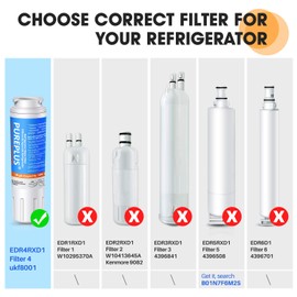 PUREPLUS UKF8001 Refrigerator Water Filter Replacement for Maytag UKF8001P, EDR4RXD1, Everydrop Filter 4, PUR 4396395, Puriclean II, UKF8001AXX-200, UKF8001AXX-750, RWF0900A, RFC0900A, 469006, 4Pack