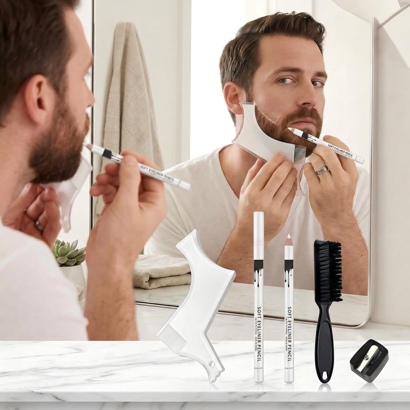 YTAXYZWR Set 5 Pezzi per Modellare Barba e Linee dei
