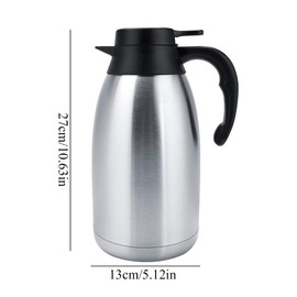 QANYEGN Double Walled Insulated Coffee Server, Vacuum Insulated Coffee Water Pot, Stainless Steel Vacuum Insulated Tea Pot for Keeping Hot Coffee Tea Home and Office (2L)