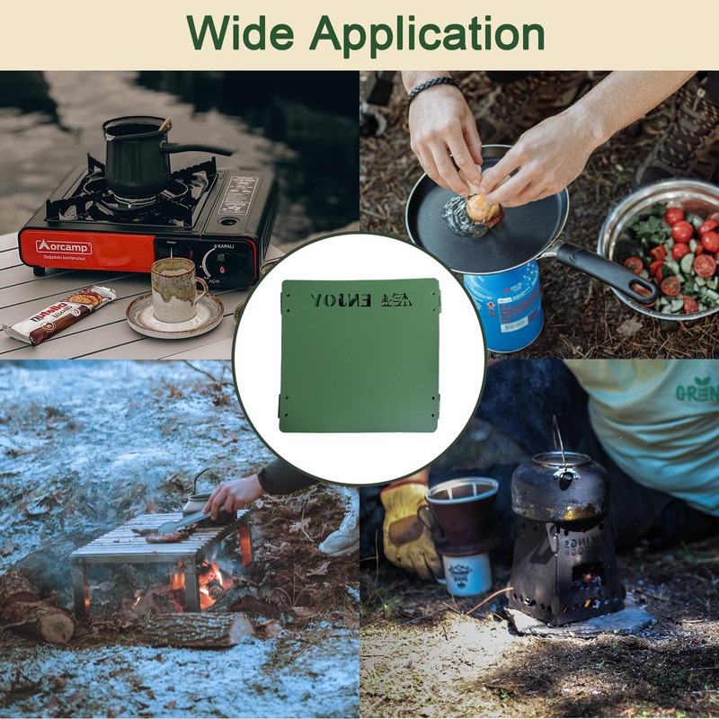Keopuals Stove Windscreen - Folding Camping Stove Windshield 4 Plates
