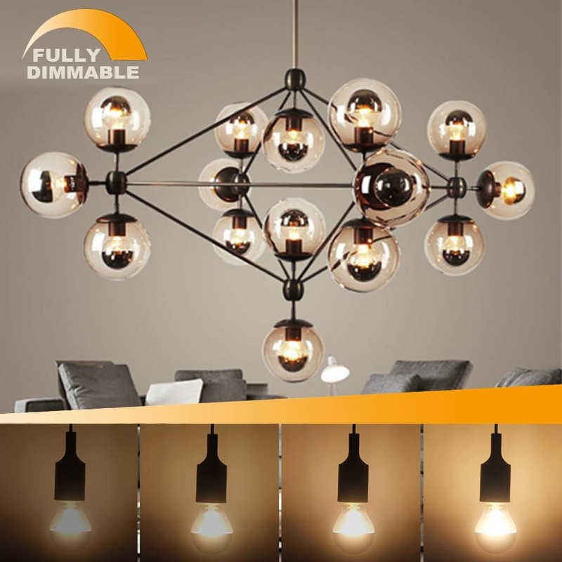 Half Chrome Light Bulbs,Half Gold Tipped Dimmable 6W (Equivalent 60Watt)