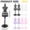 8Pcs Mini Mannequin, Doll Dress Model Stand, Doll Dress Cloth