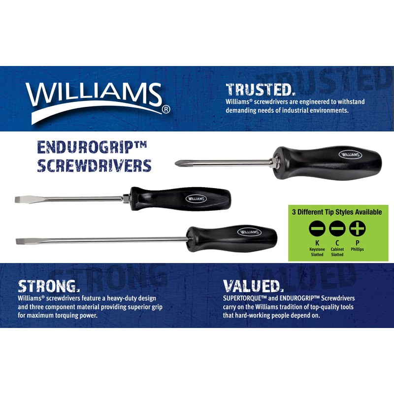 Williams Jhw100P-8Md 8-Piece Endurogrip Mixed Screwdriver Set
