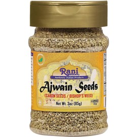 Rani Ajwain Seeds (Carom Bishops Weed) Spice Whole 3oz (85g) PET Jar ~ All Natural | Vegan | Gluten Friendly | NON-GMO | Kosher | Indian Origin