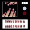 Long Press on Nails Square Fake Nails Red Gradient False