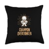 Champion Overthinker Witty Medal Character Throw Pillow