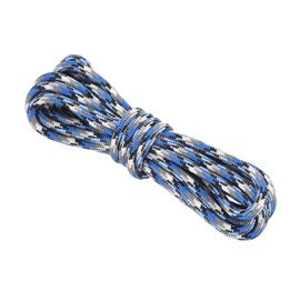 Rebower 550 Paracord Rope 10ft, 4mm Thin Paracord Nylon Cord 7-Strand Core [for Tent Camping Outdoor Gear] - Blue White