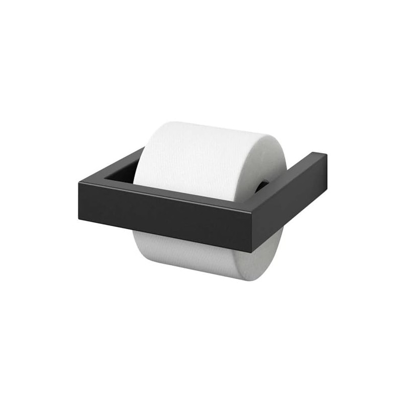 Zack Linea Black Stainless Steel Toilet Roll Holder 40576