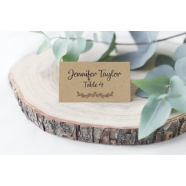 25 Table Place Cards, Kraft, Perfect for Weddings, Holidays, Dinner Parties, Birthdays, Buffets and Catering