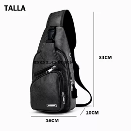 Dolores Pechera Mochila Antirrobo Usb Cuero Bandolera Cruzada Hombro